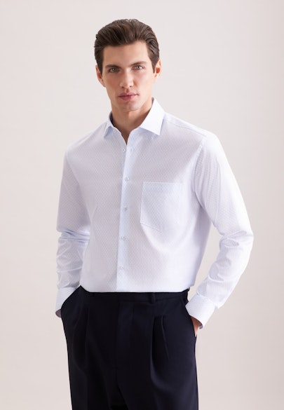 Regular Chemise d'affaires Imprimé in Bleu Clair | Seidensticker Onlineshop