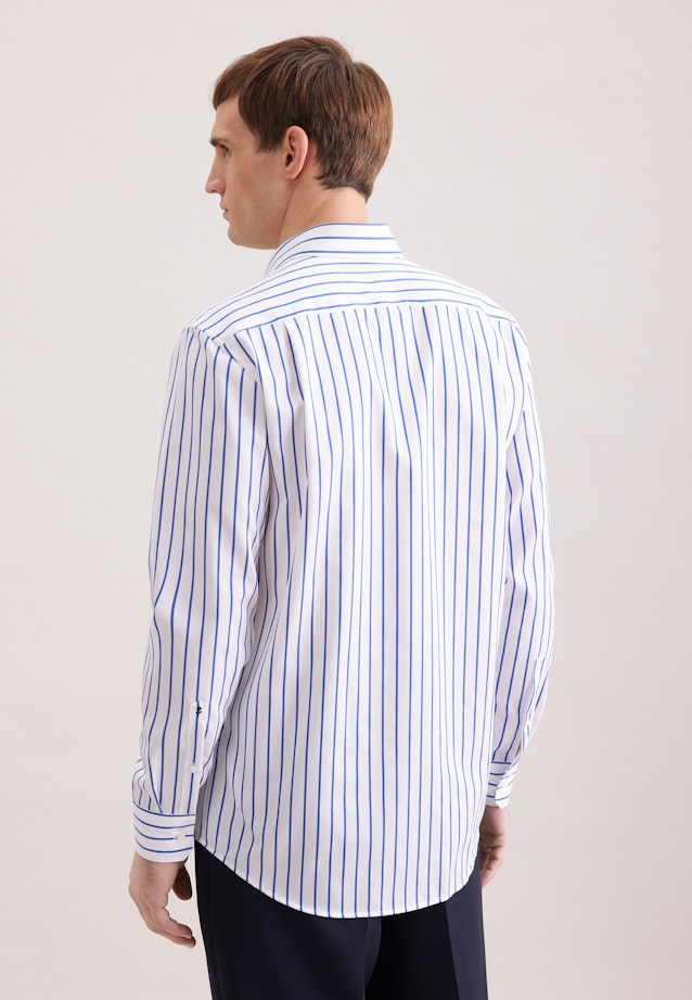 Regular Business shirt Stripes in Mittelblau |  Seidensticker Onlineshop