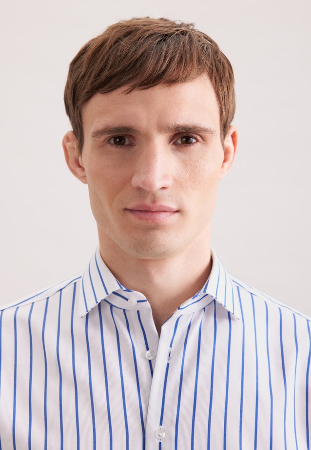 Regular Business shirt Stripes in Mittelblau |  Seidensticker Onlineshop