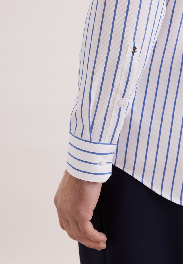 Regular Business shirt Stripes in Mittelblau |  Seidensticker Onlineshop
