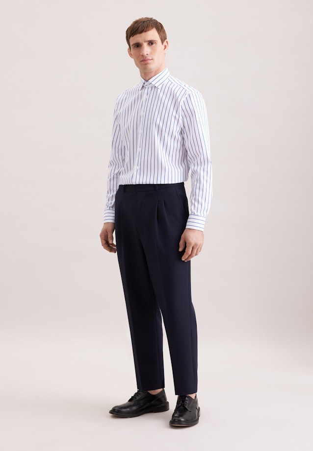 Regular Business shirt Stripes in Mittelblau |  Seidensticker Onlineshop