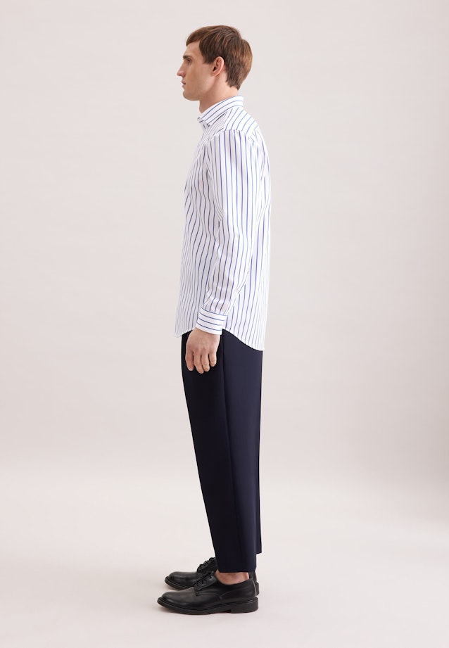 Regular Business shirt Stripes in Mittelblau |  Seidensticker Onlineshop