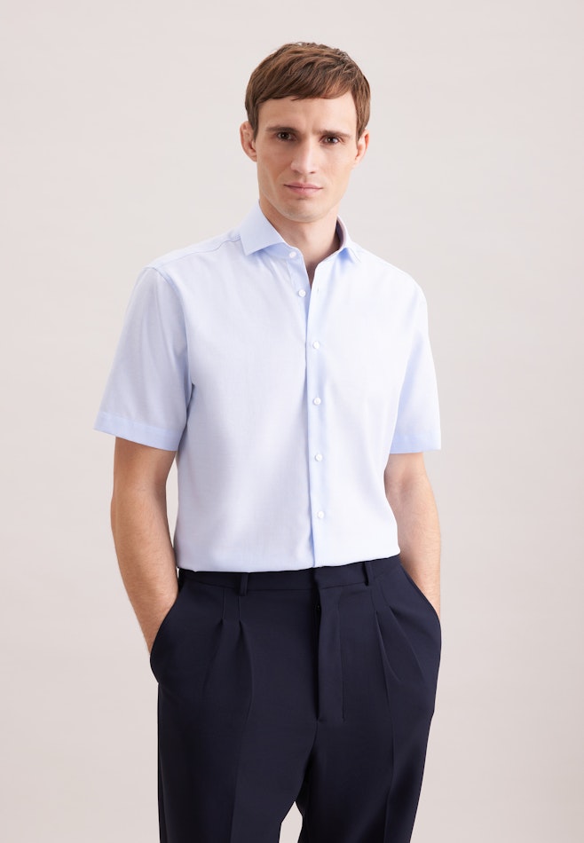 Regular Business shirt Structure in Mittelblau | Seidensticker online shop