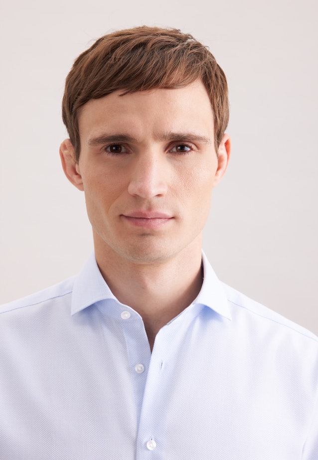 Regular Business Hemd Struktur in Mittelblau |  Seidensticker Onlineshop