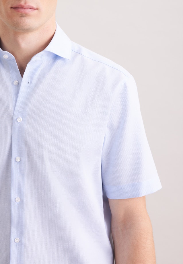 Regular Business Hemd Struktur in Mittelblau |  Seidensticker Onlineshop