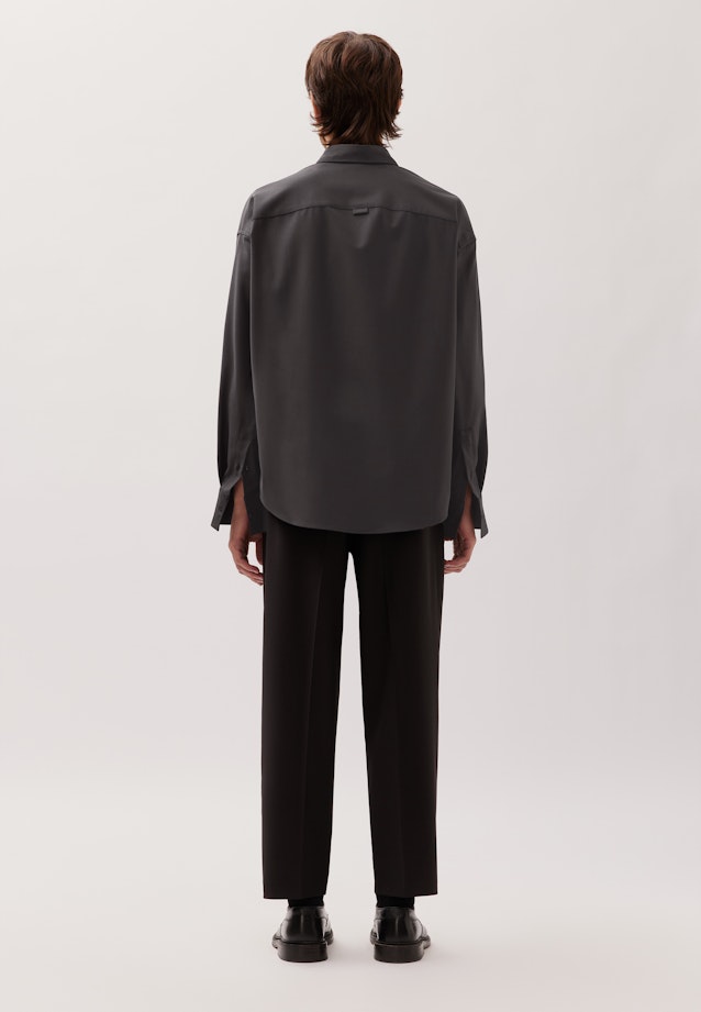 Oversized Boxy Hemd mit Wolle in Schwarz |  Seidensticker Onlineshop