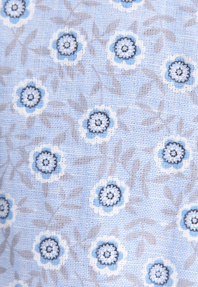Slim Linen shirt Print in Mittelblau |  Seidensticker Onlineshop
