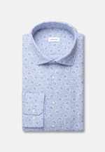 Slim Linen shirt Print in Mittelblau |  Seidensticker Onlineshop