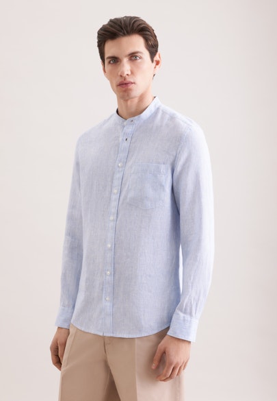 Slim Chemise en lin Rayures in Bleu Moyen |  Seidensticker Onlineshop