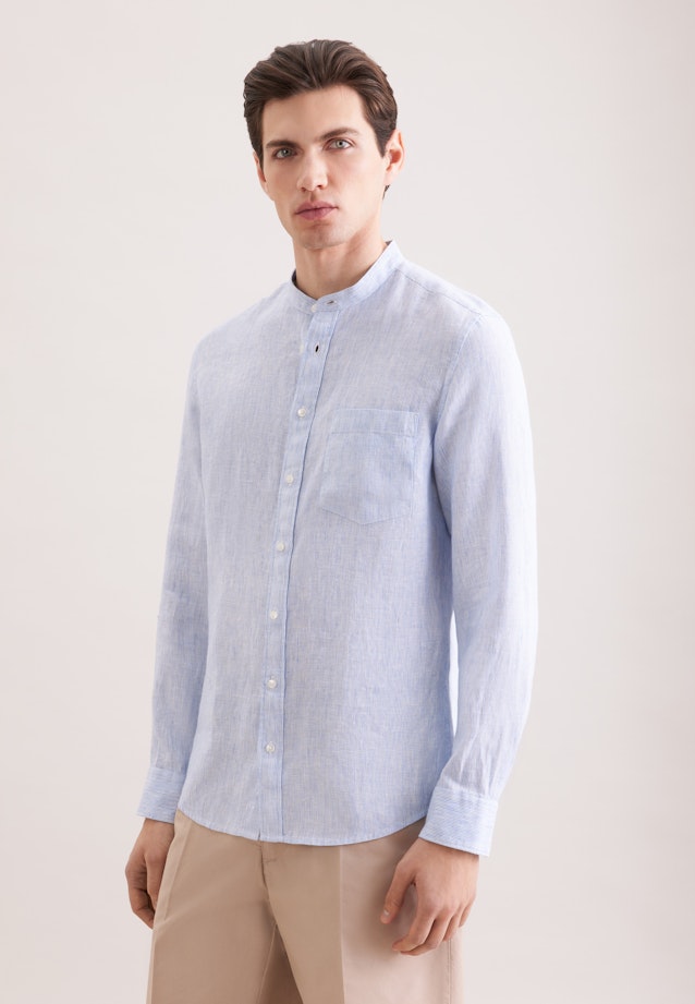 Slim Chemise en lin Rayures in Bleu Moyen |  Seidensticker Onlineshop