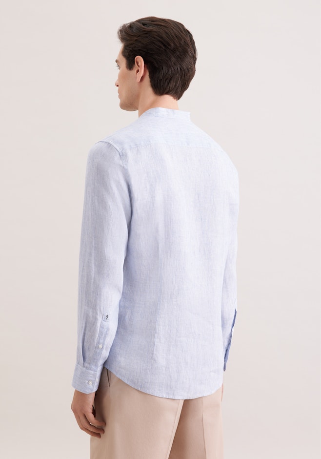 Slim Chemise en lin Rayures dans Bleu Moyen | Boutique en ligne Seidensticker