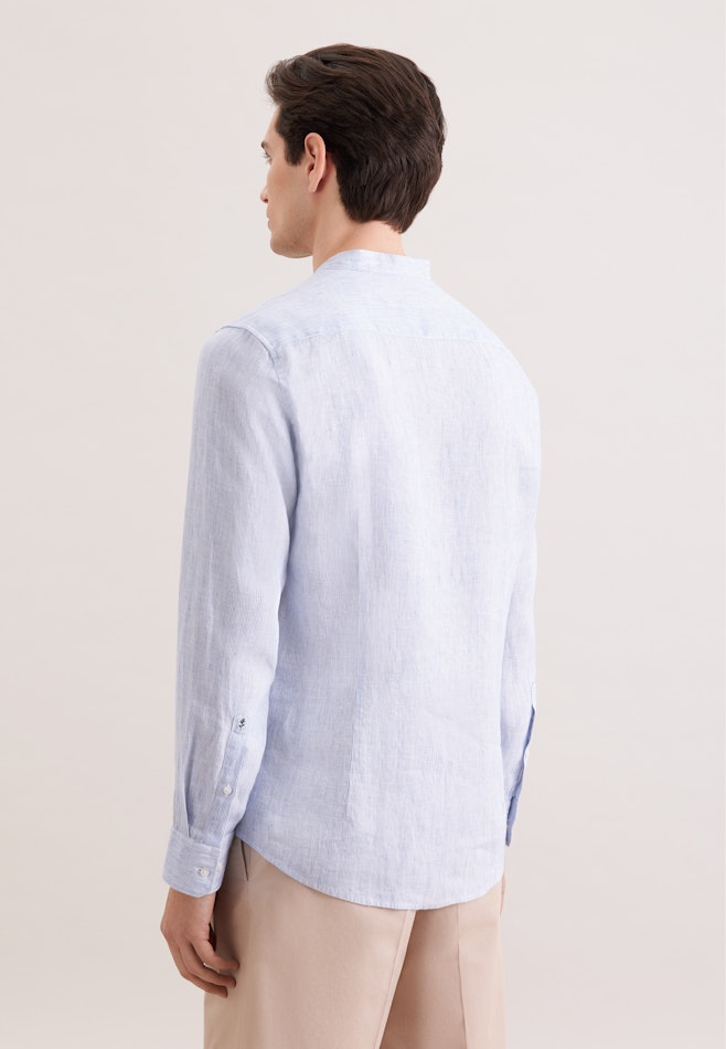 Slim Chemise en lin Rayures dans Bleu Moyen | Boutique en ligne Seidensticker