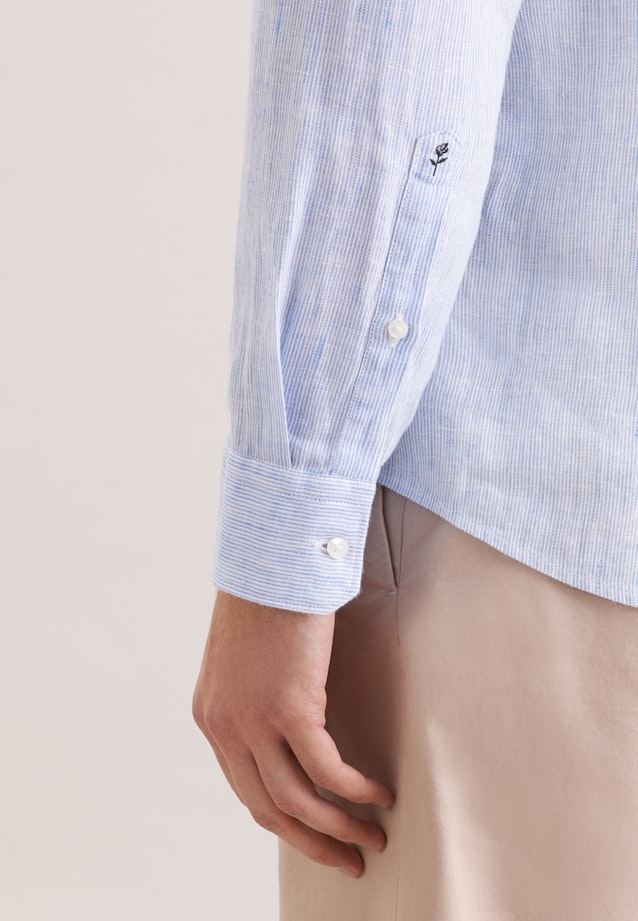 Slim Chemise en lin Rayures in Bleu Moyen |  Seidensticker Onlineshop