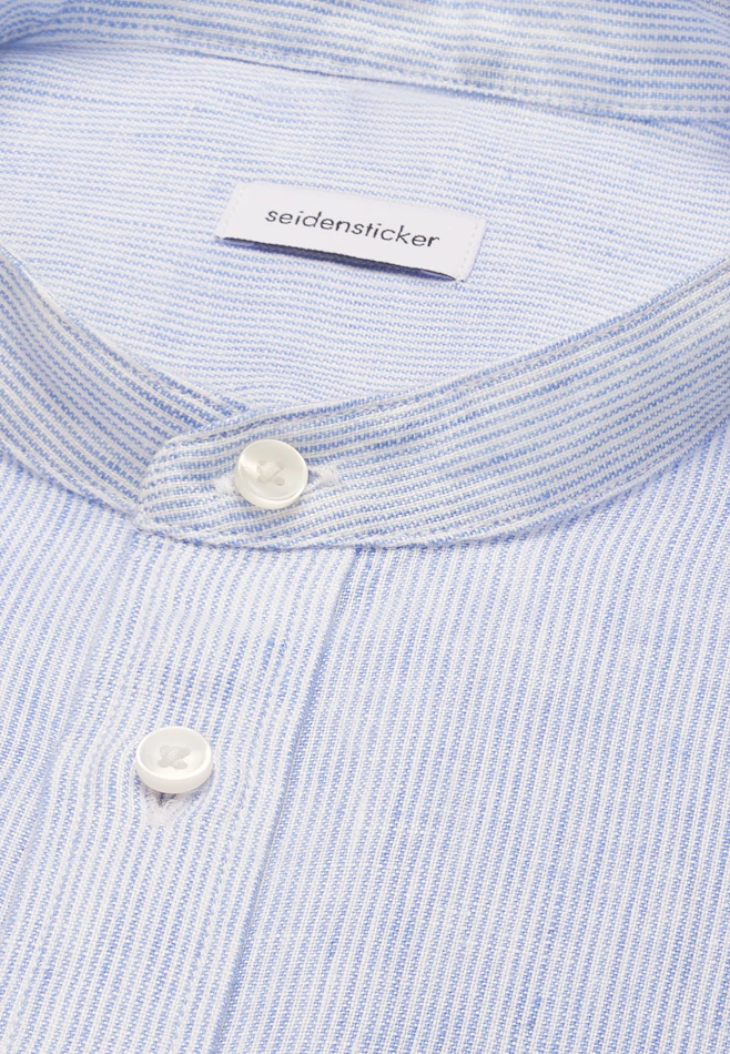 Slim Leinenhemd Gestreift in Mittelblau | Seidensticker Onlineshop