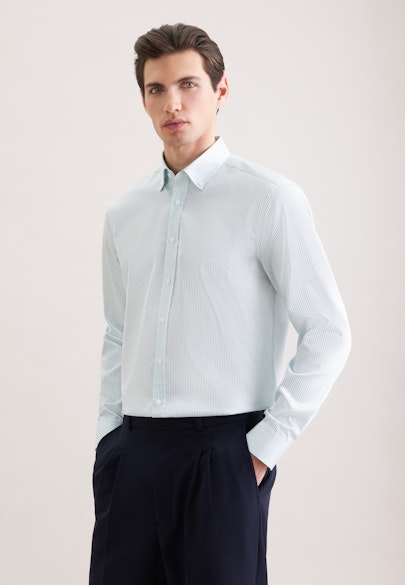 Regular Business shirt Stripes in Grün |  Seidensticker Onlineshop