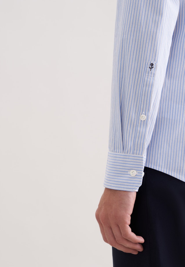 Slim Casual Hemd Gestreift in Hellblau |  Seidensticker Onlineshop