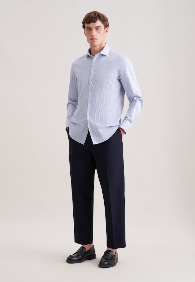 Slim Casual Hemd Gestreift in Hellblau |  Seidensticker Onlineshop