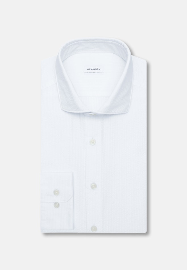 Regular Chemise décontractée Uni dans Blanc | Boutique en ligne Seidensticker