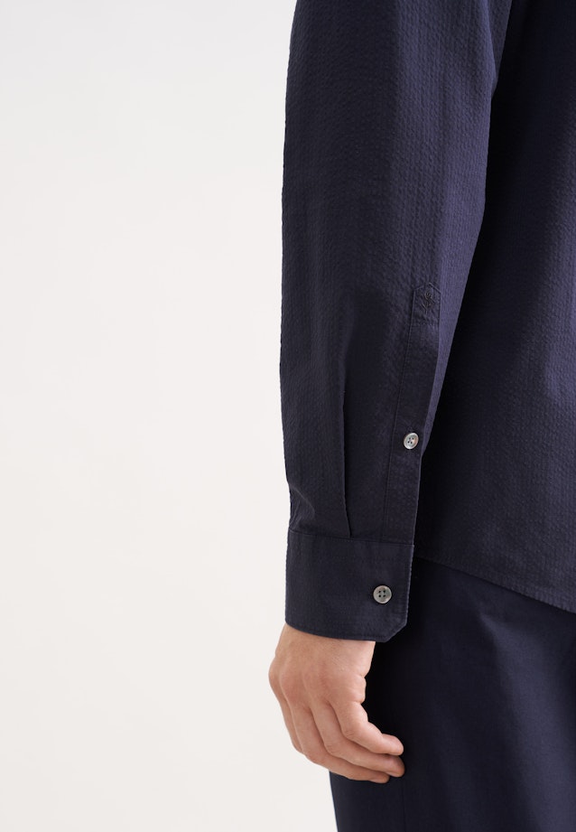 Regular Chemise décontractée Uni in Bleu Foncé |  Seidensticker Onlineshop