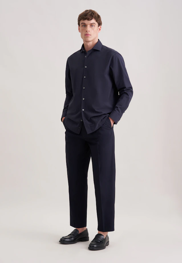 Regular Casual Hemd Uni in Dunkelblau |  Seidensticker Onlineshop