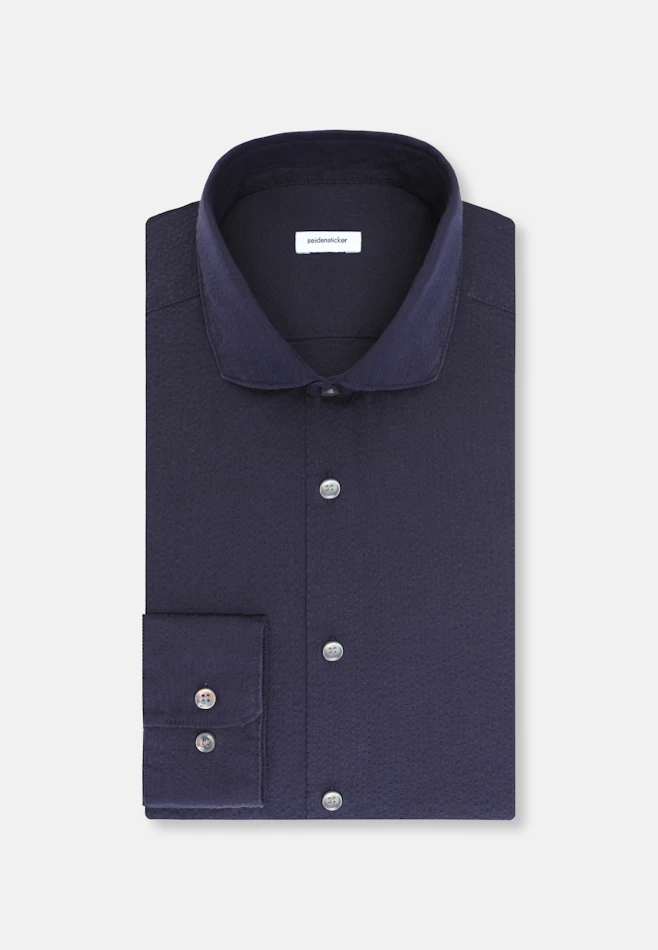 Regular Chemise décontractée Uni dans Bleu Foncé | Boutique en ligne Seidensticker