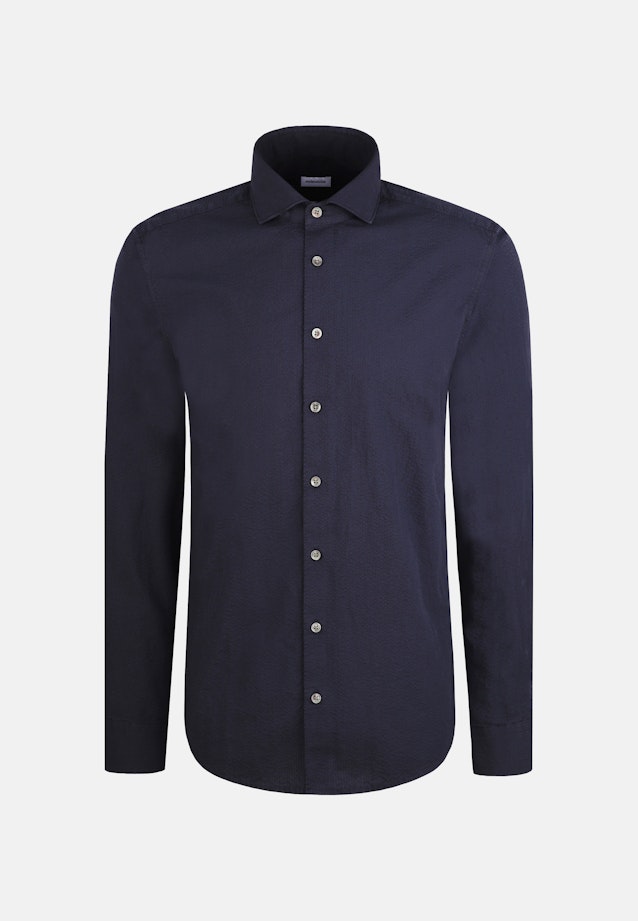 Regular Chemise décontractée Uni in Bleu Foncé |  Seidensticker Onlineshop