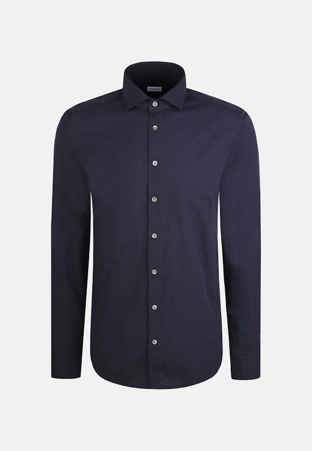 Regular Casual Hemd Uni in Dunkelblau |  Seidensticker Onlineshop