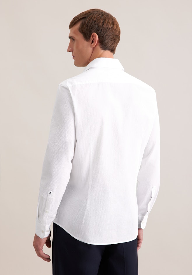 Slim Chemise décontractée Uni dans Blanc | Boutique en ligne Seidensticker