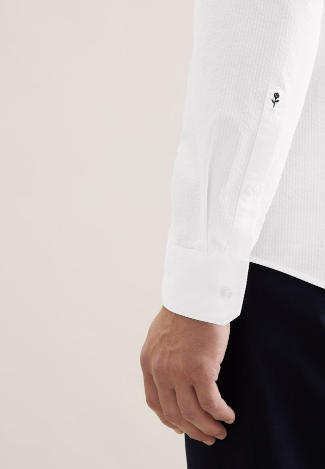 Slim Casual Hemd Uni in Weiß |  Seidensticker Onlineshop