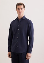 Slim Chemise décontractée Uni in Bleu Foncé |  Seidensticker Onlineshop