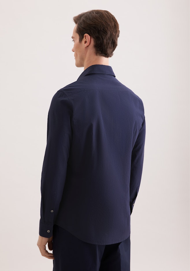 Slim Casual Hemd Uni in Dunkelblau | Seidensticker Onlineshop