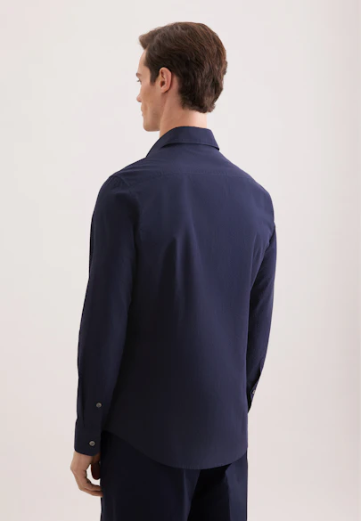 Slim Casual Hemd Uni in Dunkelblau |  Seidensticker Onlineshop