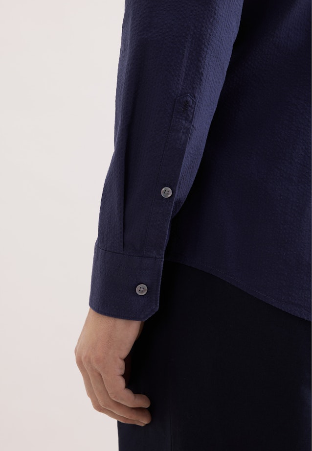 Slim Chemise décontractée Uni in Bleu Foncé |  Seidensticker Onlineshop