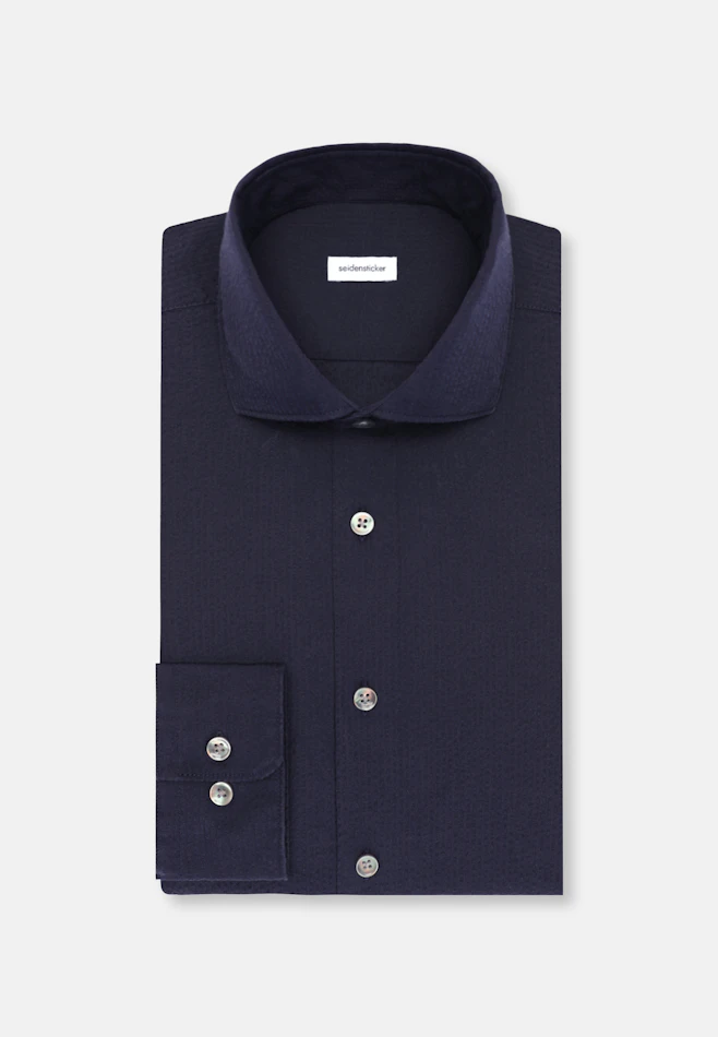 Slim Chemise décontractée Uni dans Bleu Foncé | Boutique en ligne Seidensticker