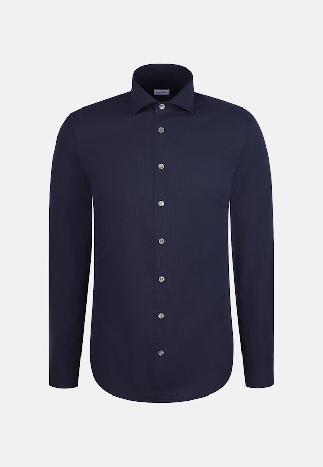 Slim Chemise décontractée Uni in Bleu Foncé |  Seidensticker Onlineshop