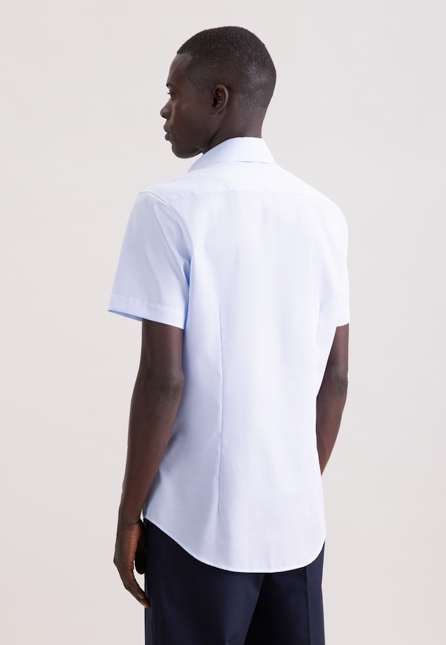 Slim Business Hemd Struktur in Mittelblau |  Seidensticker Onlineshop