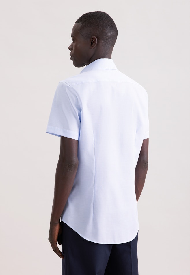 Slim Business Hemd Struktur in Mittelblau | Seidensticker Onlineshop