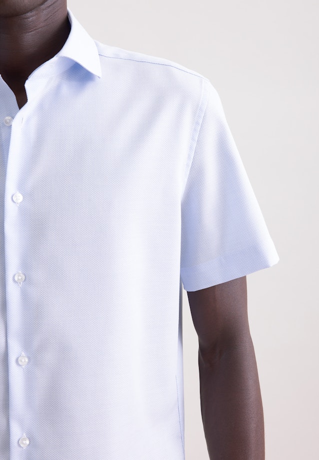 Slim Business Hemd Struktur in Mittelblau |  Seidensticker Onlineshop