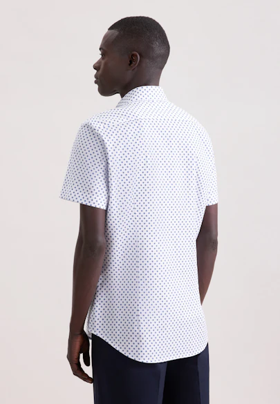 Slim Business shirt Print in Mittelblau |  Seidensticker Onlineshop