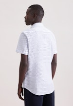 Slim Business shirt Print in Mittelblau |  Seidensticker Onlineshop