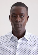 Slim Business shirt Print in Mittelblau |  Seidensticker Onlineshop