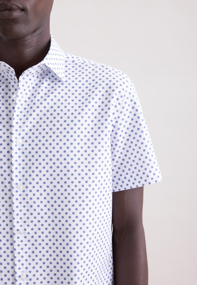 Slim Business shirt Print in Mittelblau |  Seidensticker Onlineshop