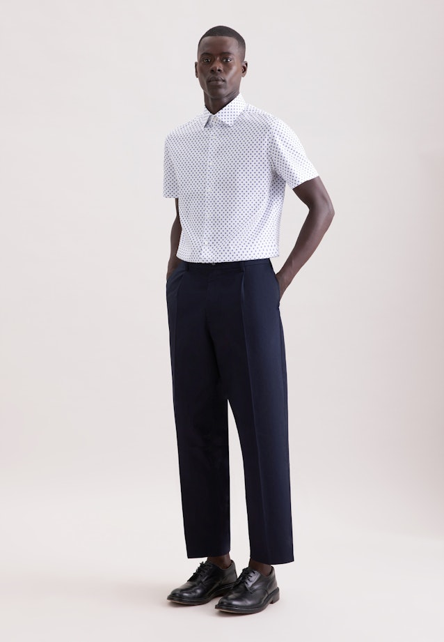 Slim Business shirt Print in Mittelblau |  Seidensticker Onlineshop