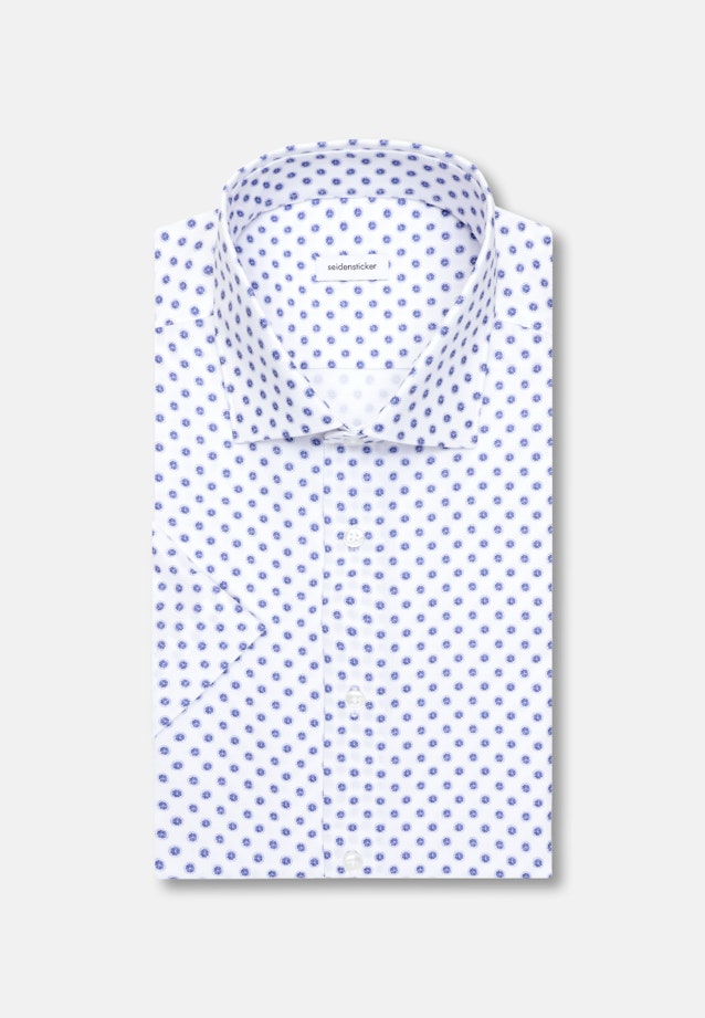 Slim Business shirt Print in Mittelblau |  Seidensticker Onlineshop
