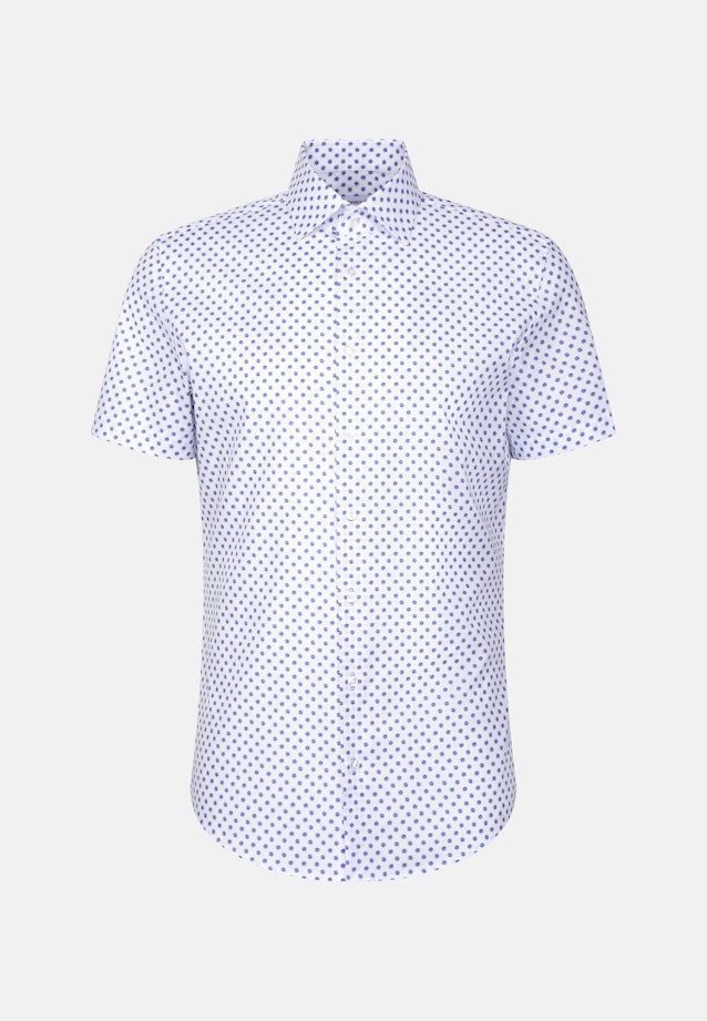 Slim Business shirt Print in Mittelblau |  Seidensticker Onlineshop