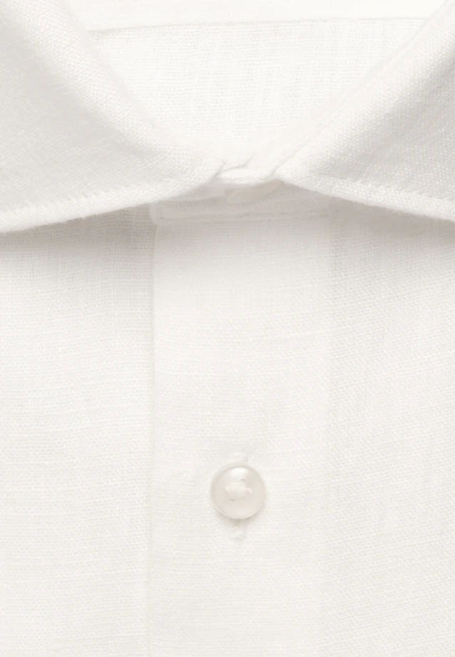 Shaped Chemise en lin Uni in Blanc |  Seidensticker Onlineshop