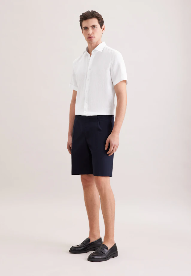 Shaped Chemise en lin Uni in Blanc |  Seidensticker Onlineshop