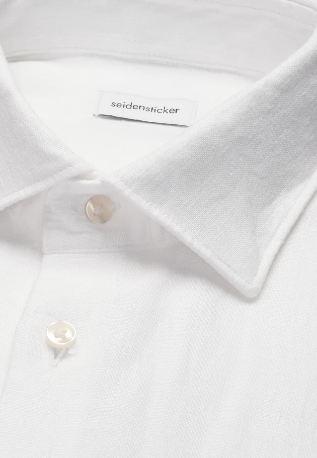 Shaped Chemise en lin Uni in Blanc |  Seidensticker Onlineshop