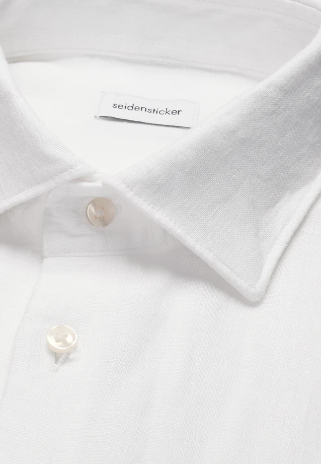Shaped Leinenhemd Uni in Weiß |  Seidensticker Onlineshop