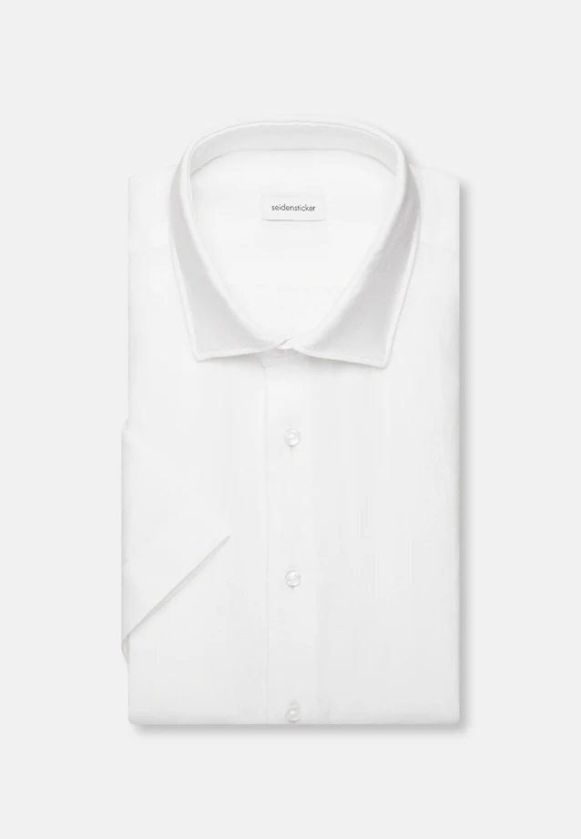Shaped Chemise en lin Uni in Blanc |  Seidensticker Onlineshop